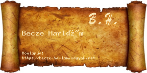 Becze Harlám névjegykártya